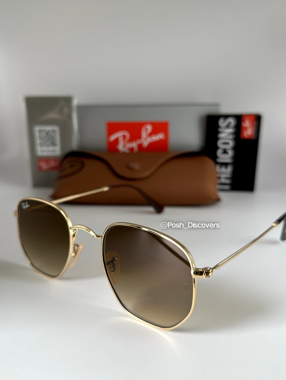 RayBan Hexagonal Gradient Brown RB3548 New
